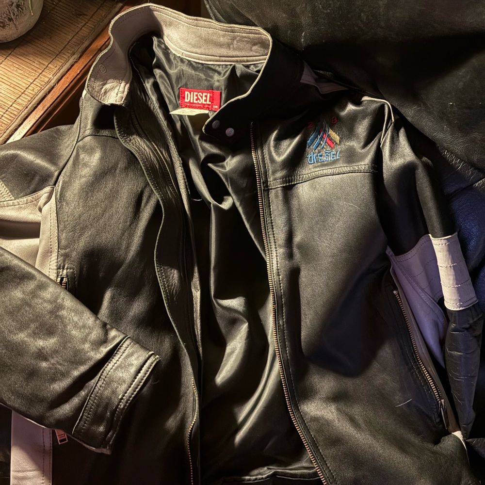 Diesel Black and Gray Bomber Jacket